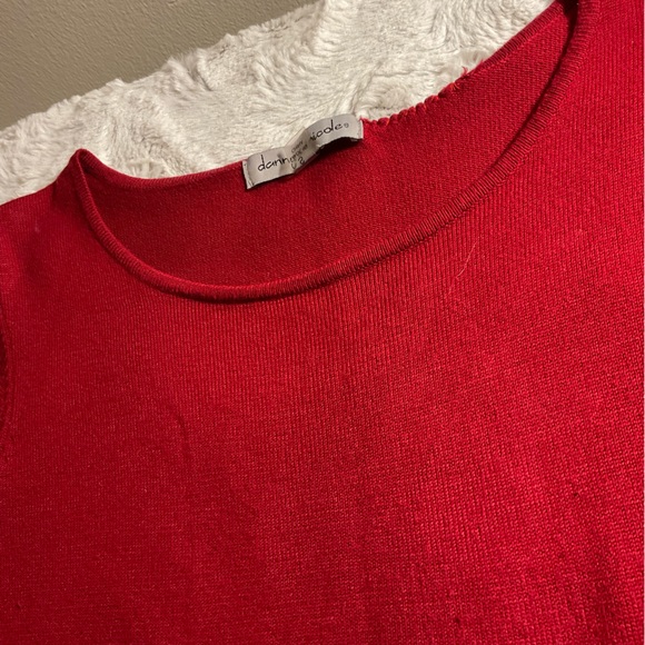 Perfect Holiday Dress! Long Sleeve Radiant Red Lightweight Sweater Dress - Picture 3 of 7